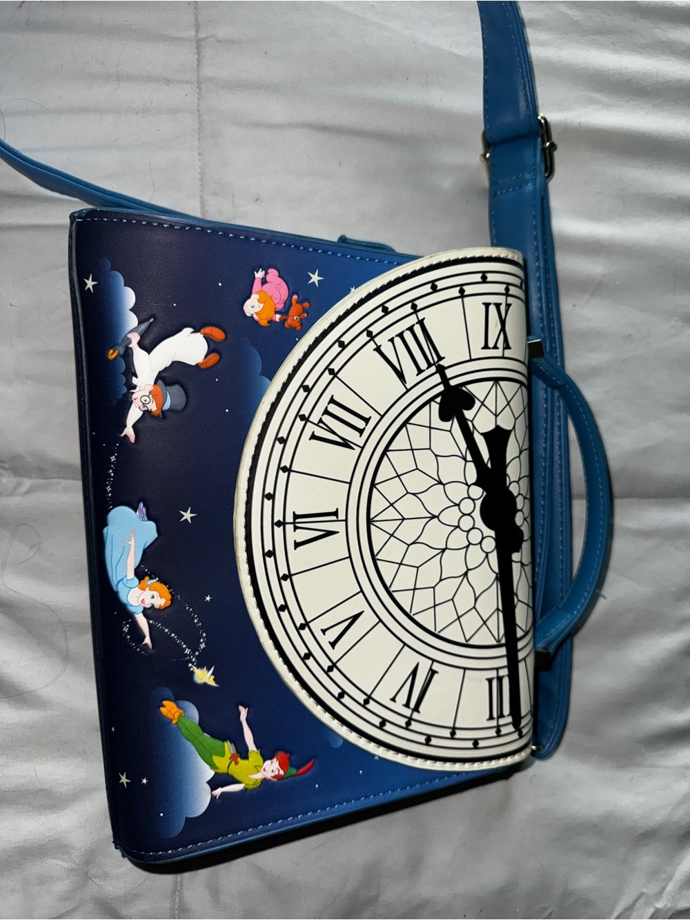 Loungefly Disney Peter Pan Glow Clock Crossbody Purse Bag